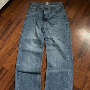 Holly Asymmetric jeans from Princess Polly, size 0, light blue